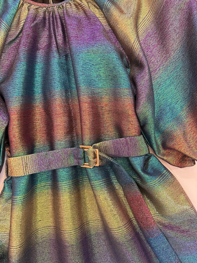 Morna Dress in Rainbow Metallic