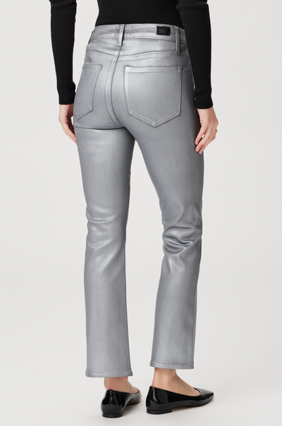 Claudine Flare Jean in Silver Shimmer Luxe Coating