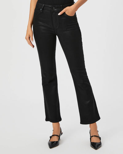 Claudine Flare Jean in Black Fog Luxe Coating