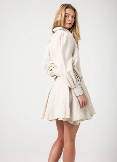 Camille Linen Dress in Natural