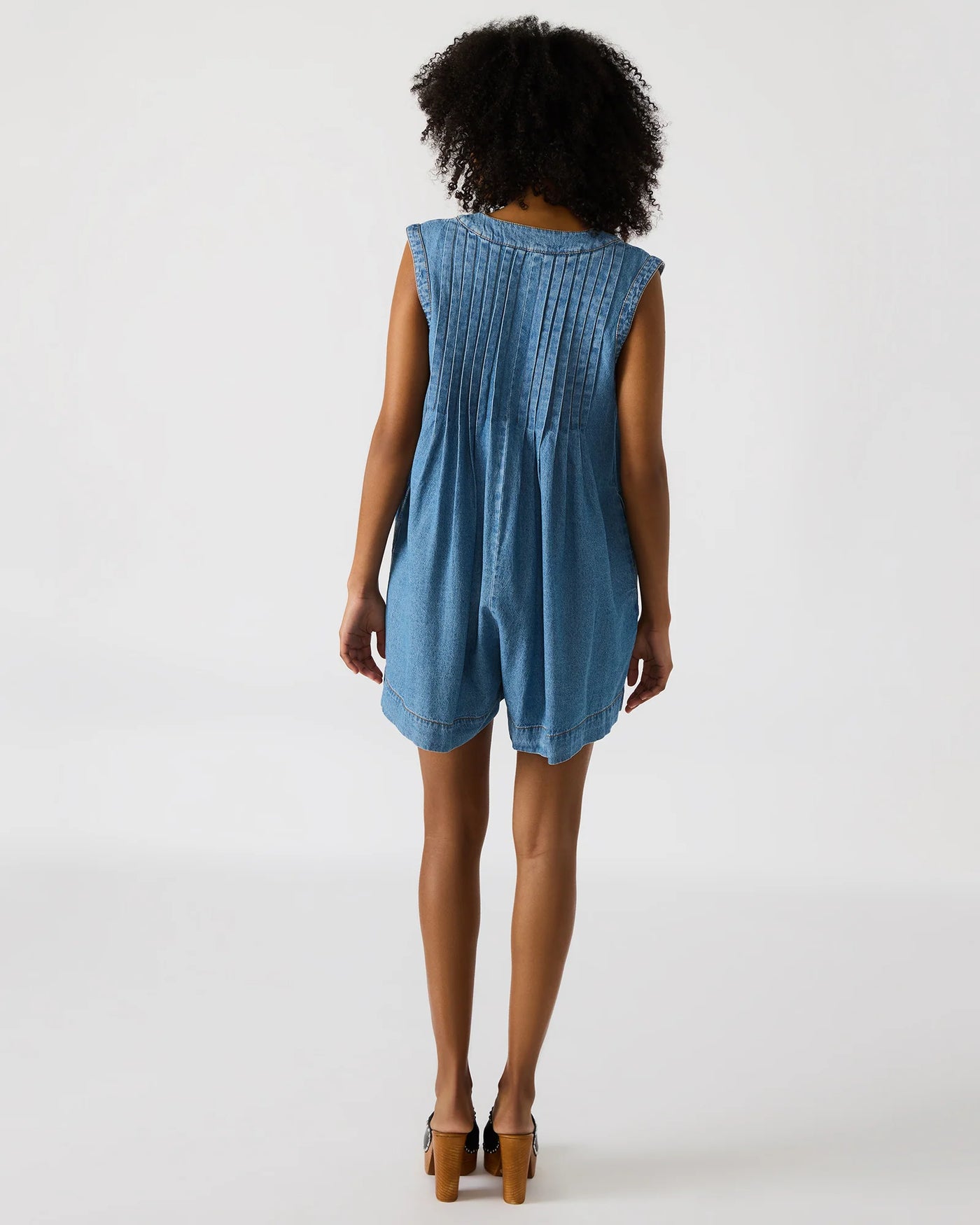 Mick Denim Romper in Moon Shadow