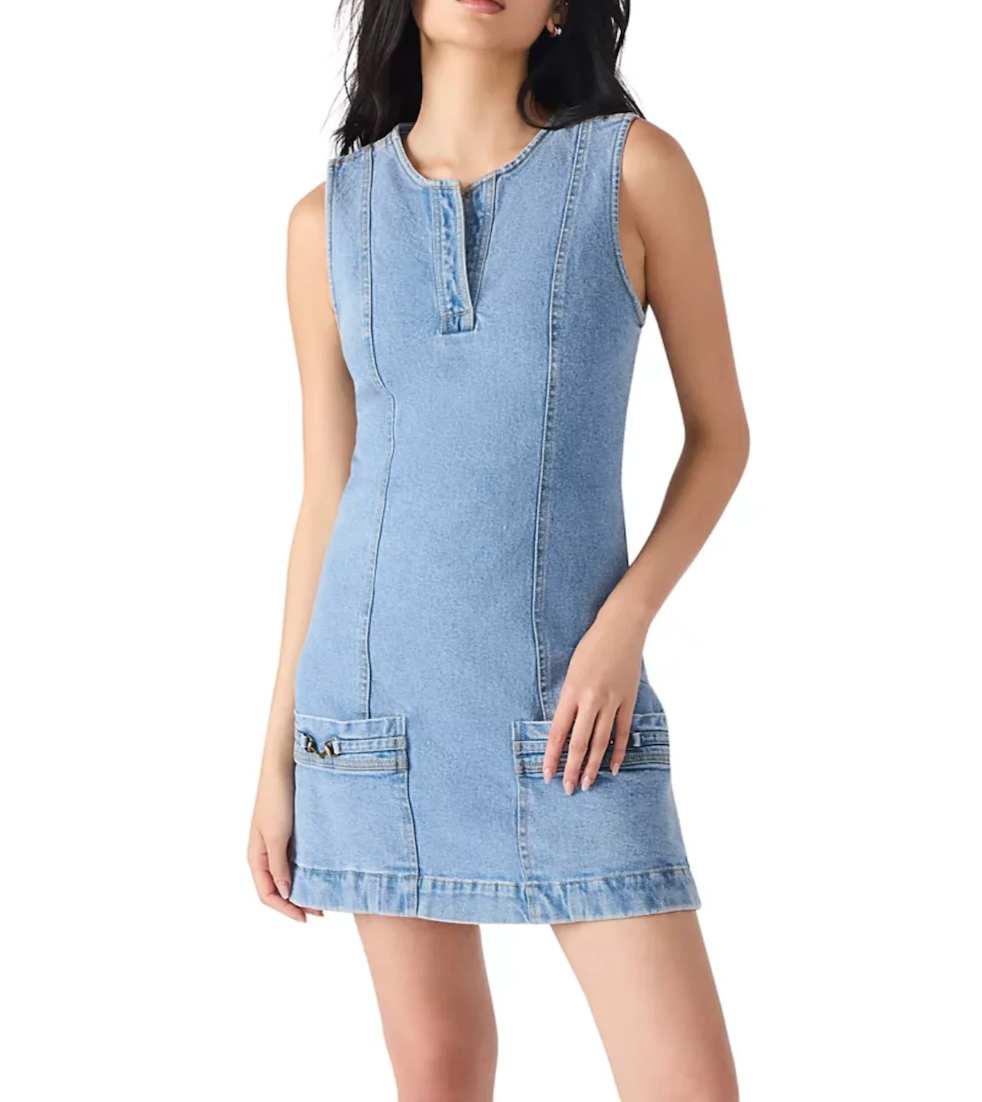 Averi Denim Dress in Forever Blue