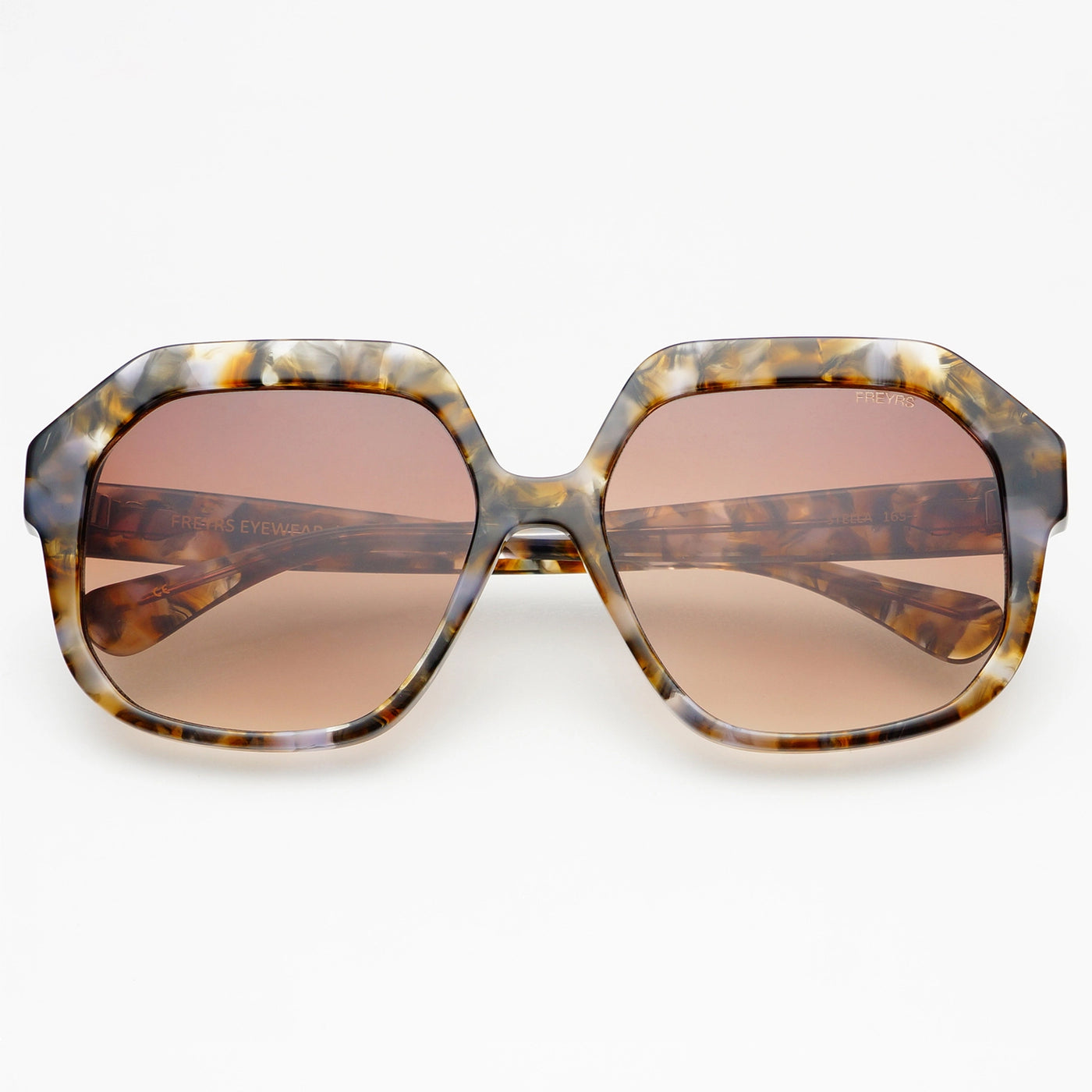 Stella Acetate Womens Octagonal Sunglasses in Brown Tortoise