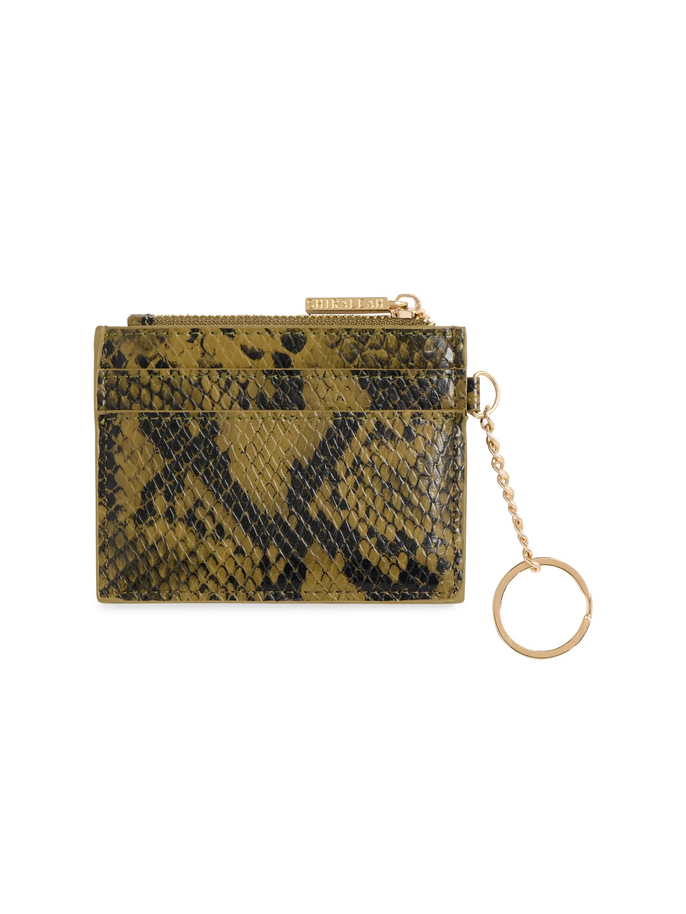 Lauren Card Case in Olive Snakeskin