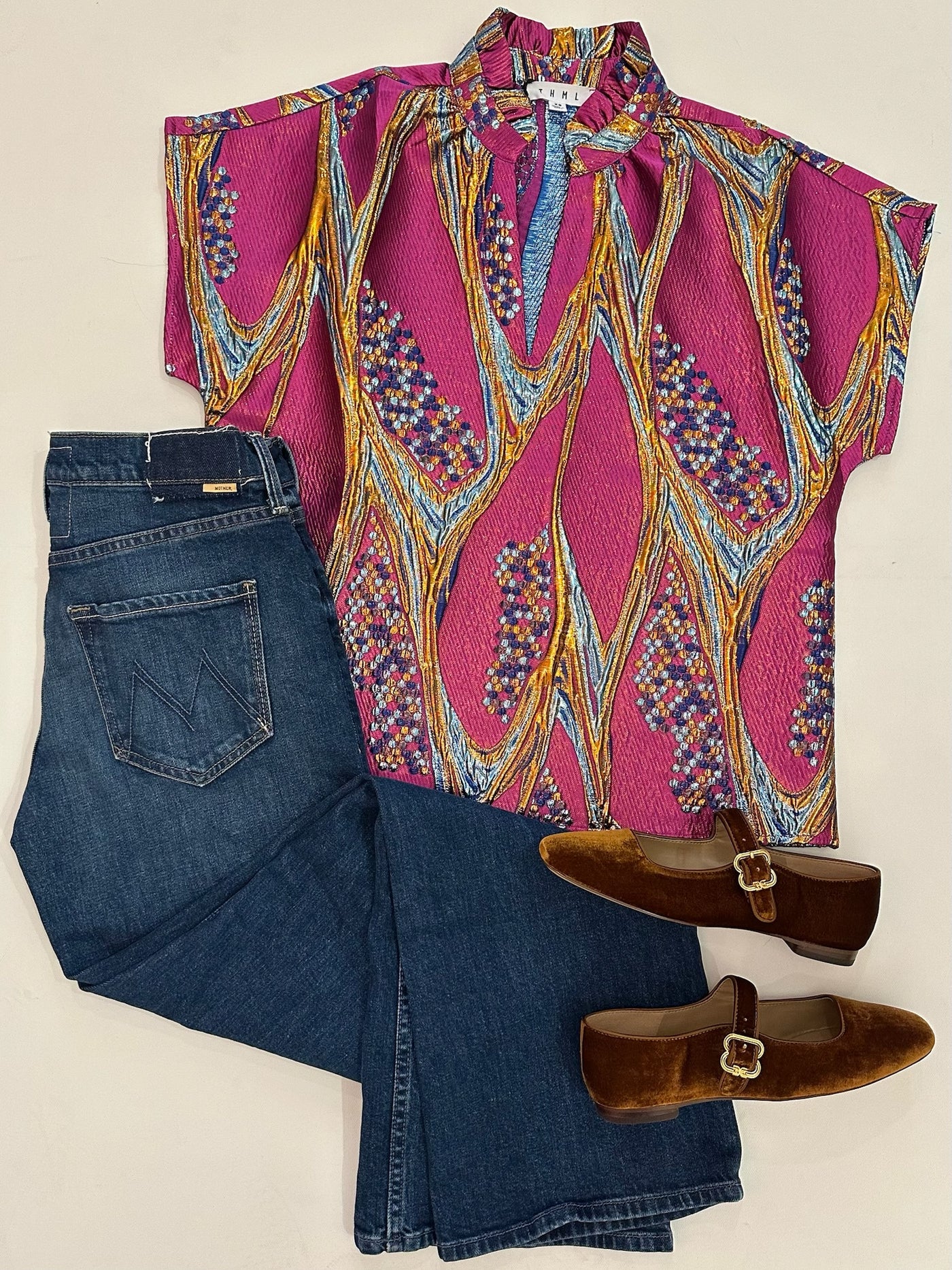 Alice Blouse in Metallic Multi