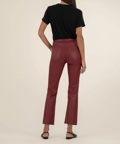 Kelsey Coated High Rise Ankle Flare in Ox Blood