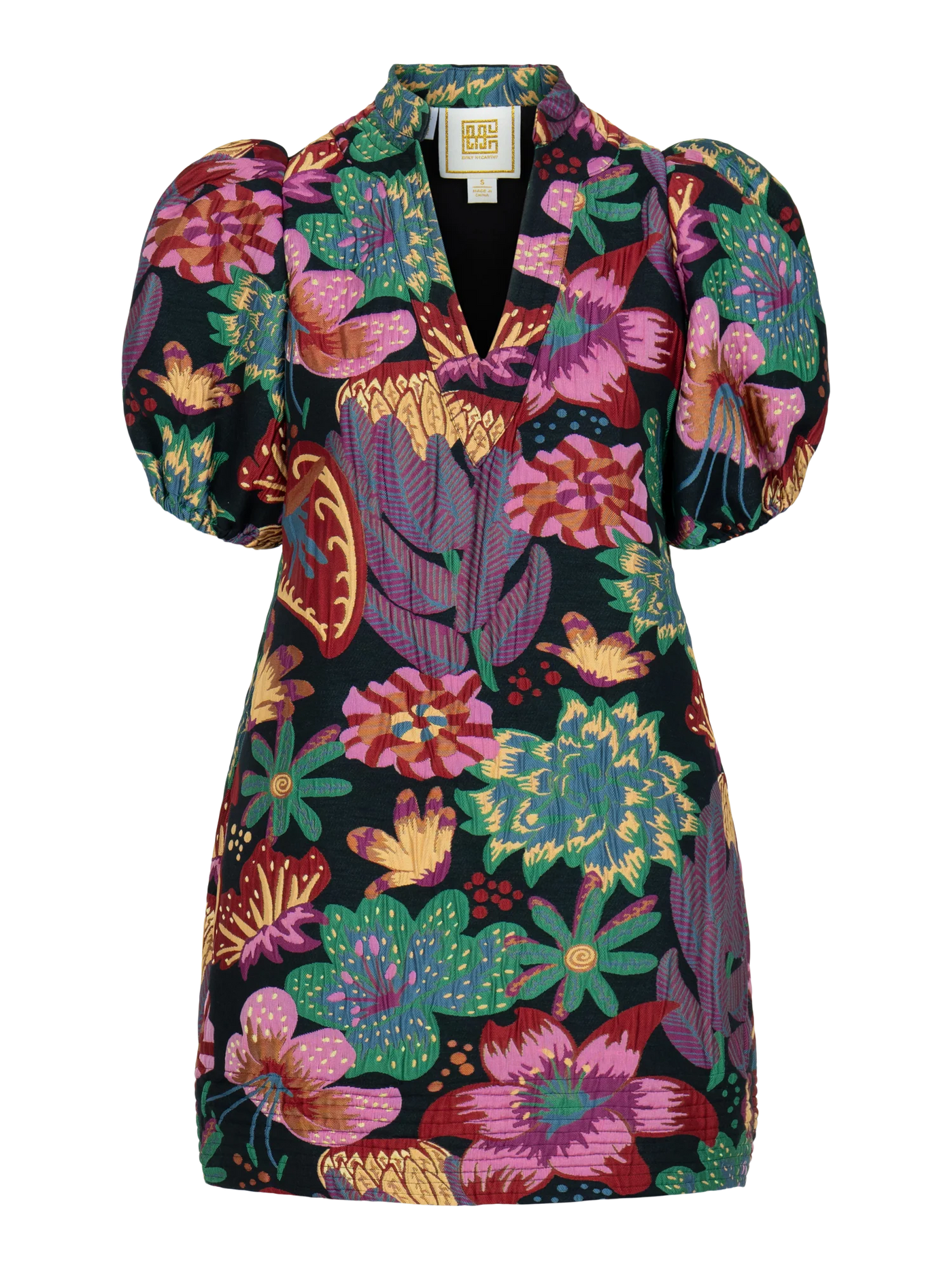 Hampton Mini Dress in Midnight Garden
