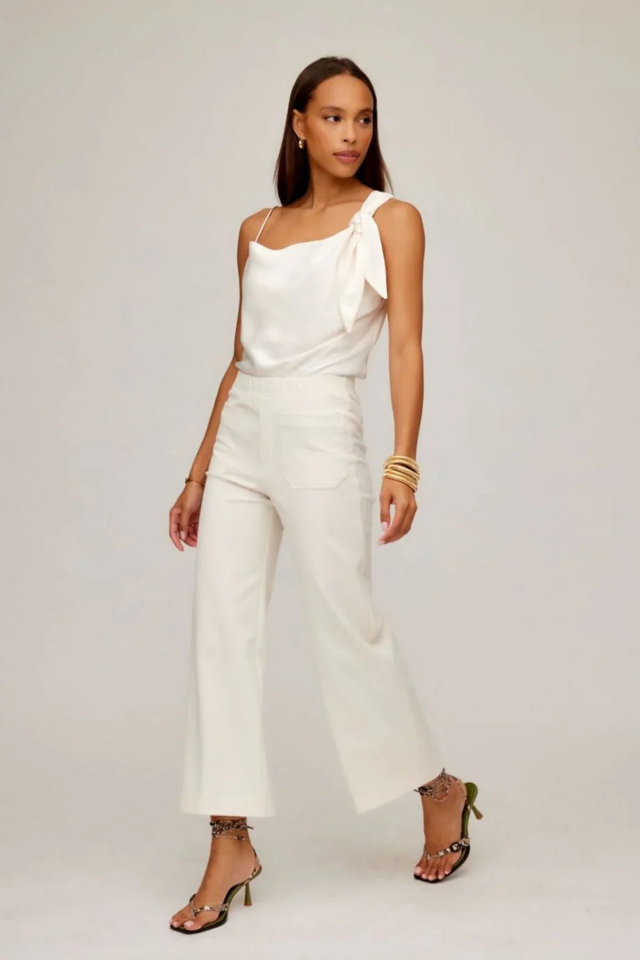 Celia Cropped Pant in Ecru