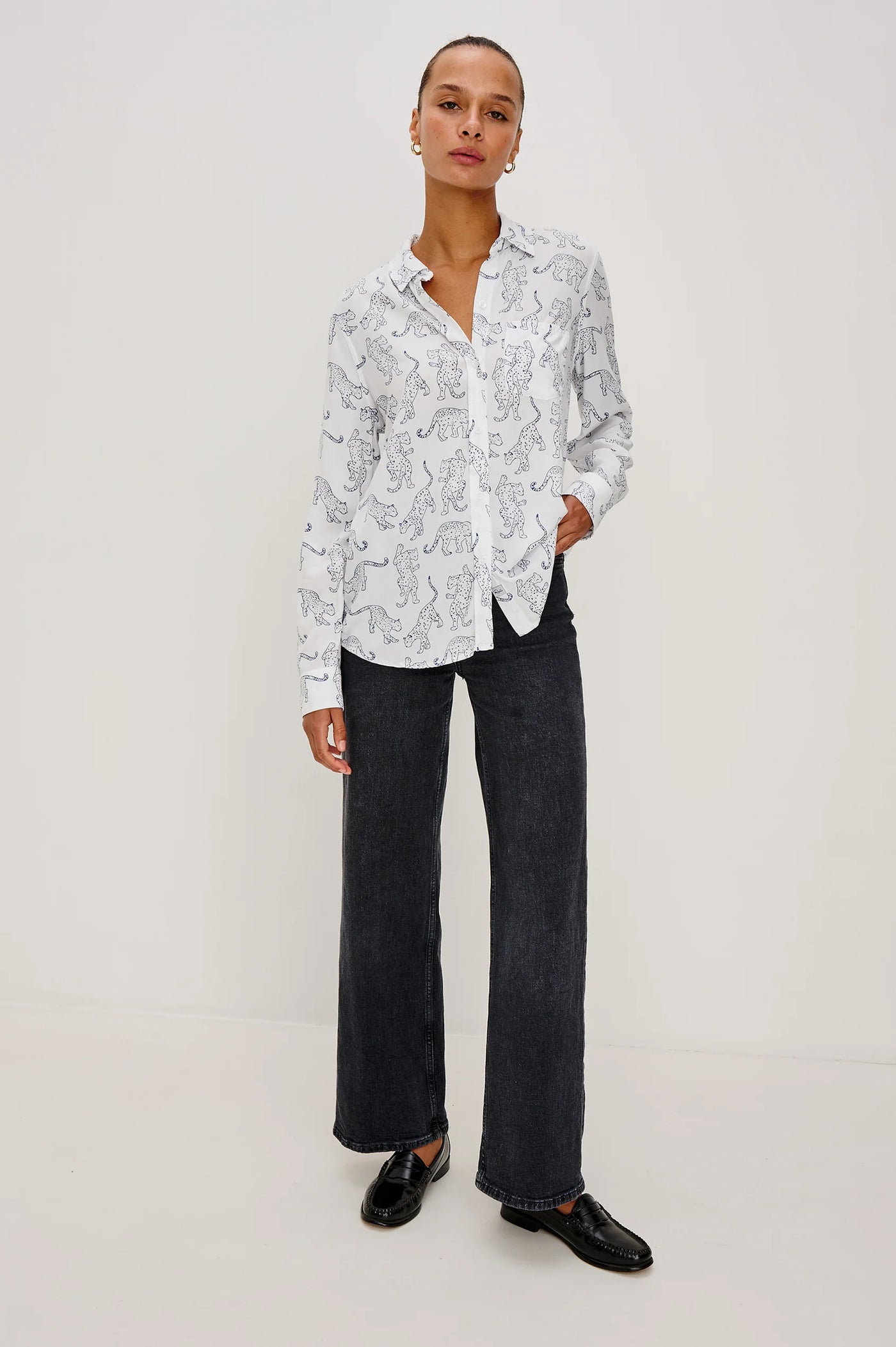 Kathryn Shirt in Cobalt Jaguar