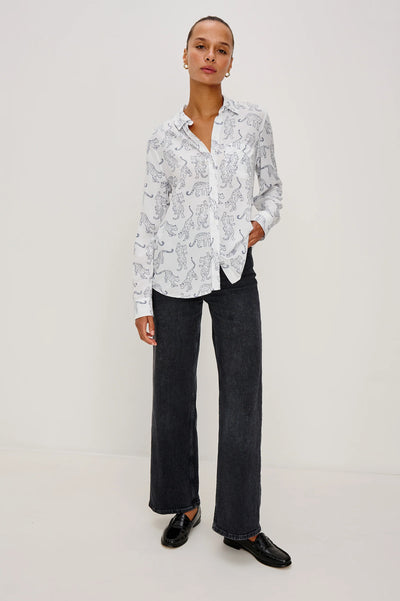 Kathryn Shirt in Cobalt Jaguar