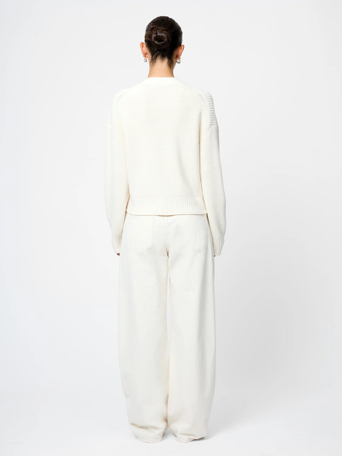 Babysoft Pearl Bow Sweater in Porcelain Cream