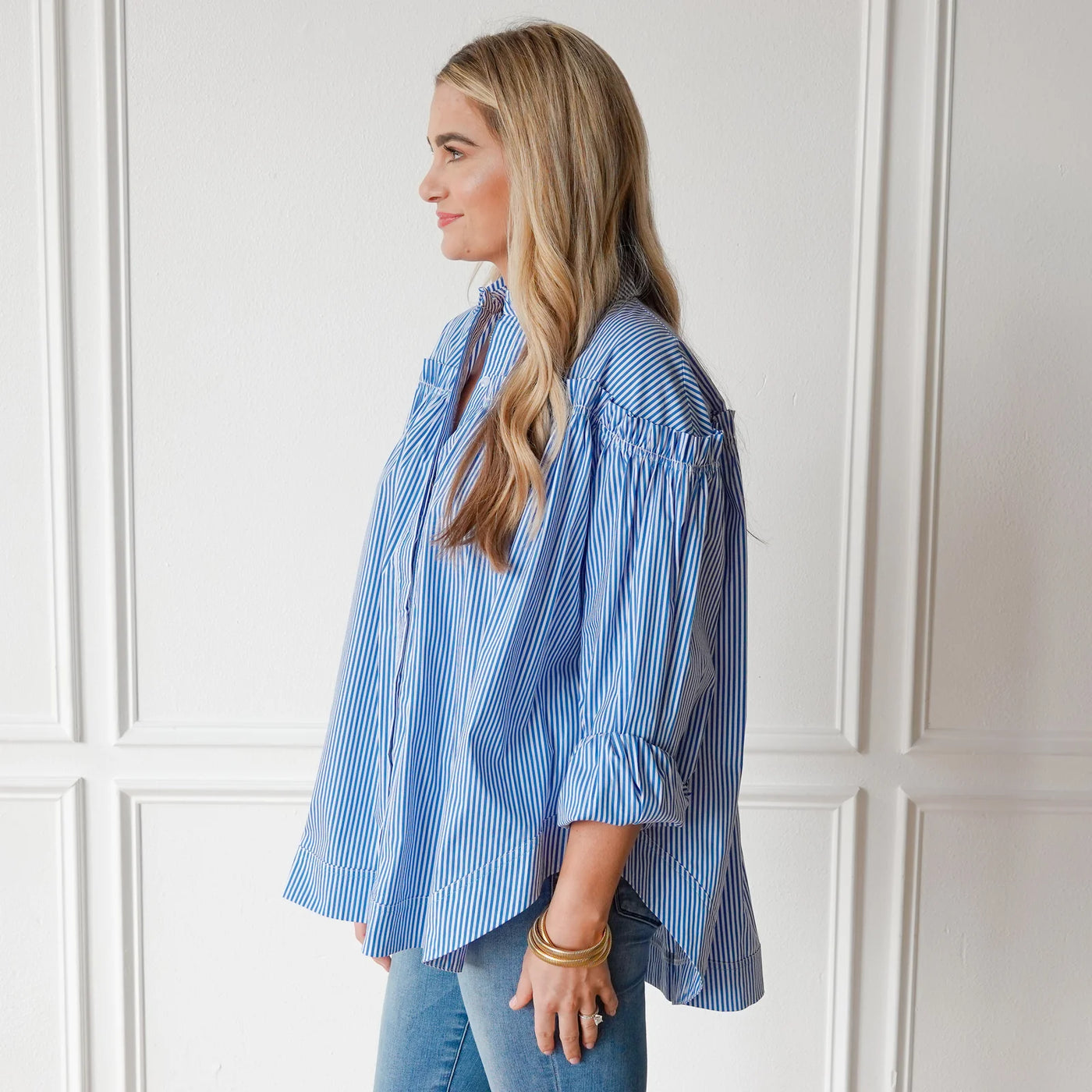 Miriam Top in Royal Stripe