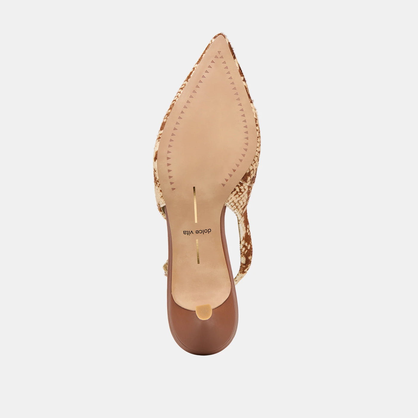 Alenna Heels in Brown Snake Calf Hair