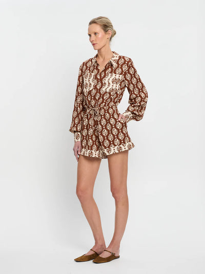 Melody Playsuit in Chocolate/Creme