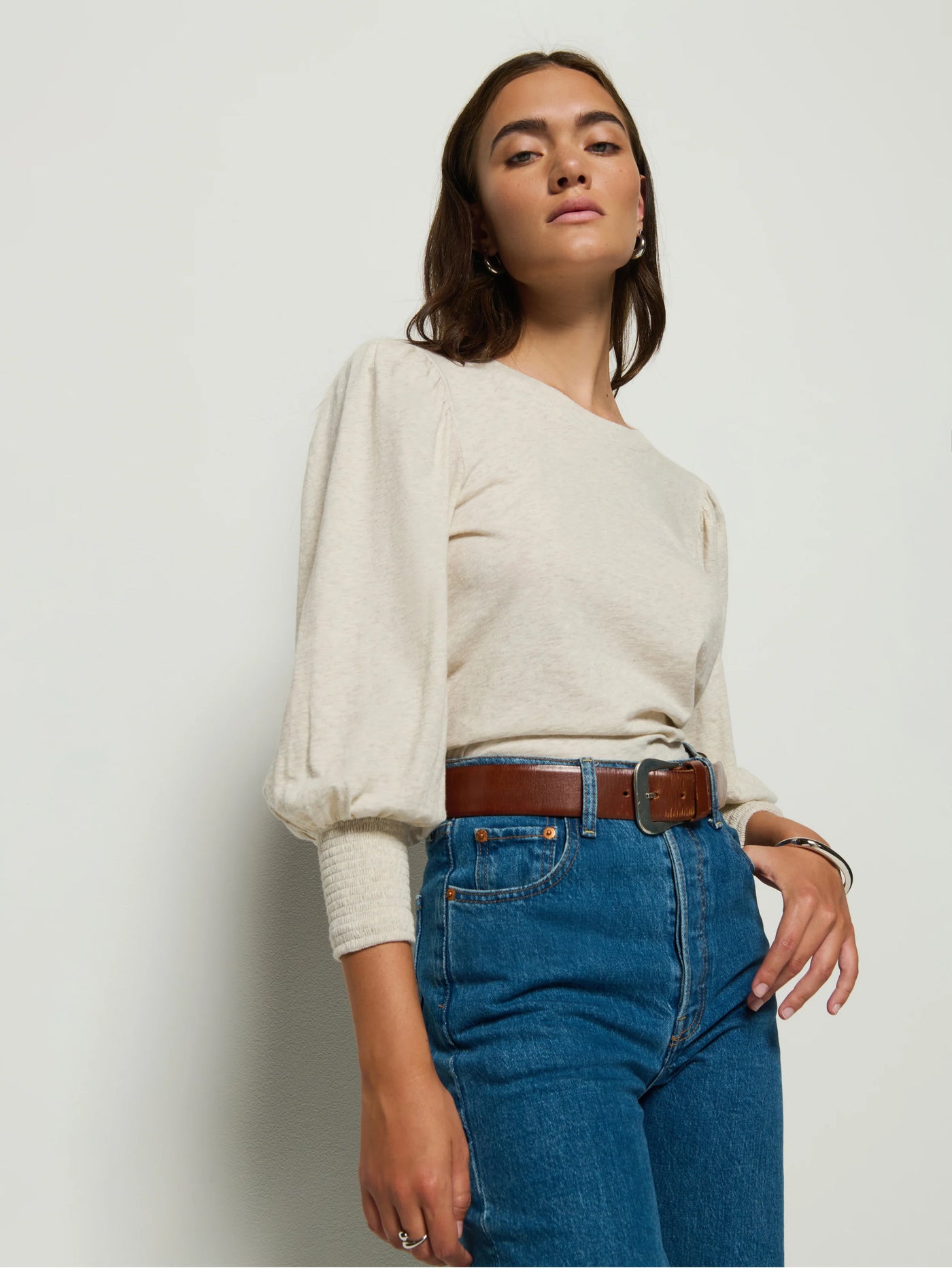 Loren Tee in Heather Oatmeal