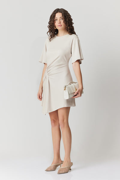 Aitana Mini Dress in Bone