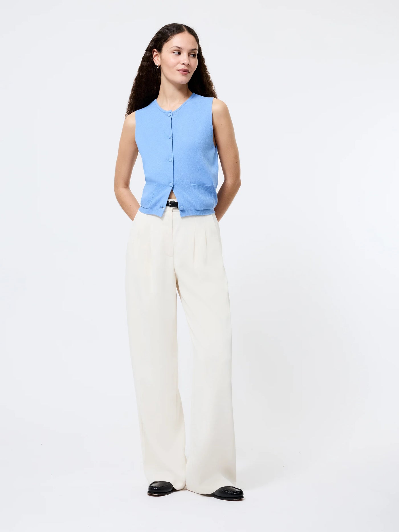Cosysoft Knit Vest in Thistle Blue
