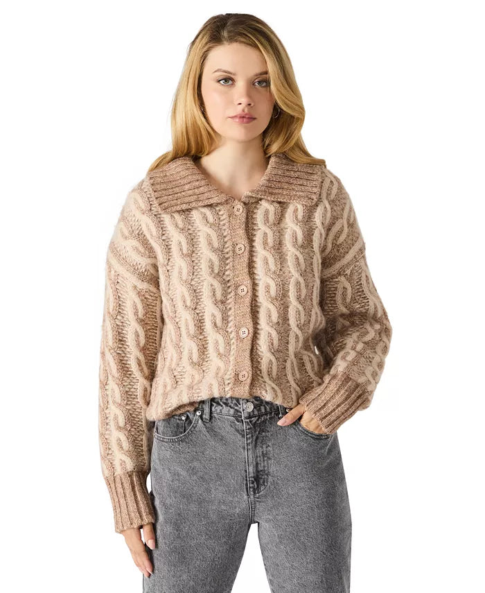 Michaella Cable Cardigan in Mocha Heat