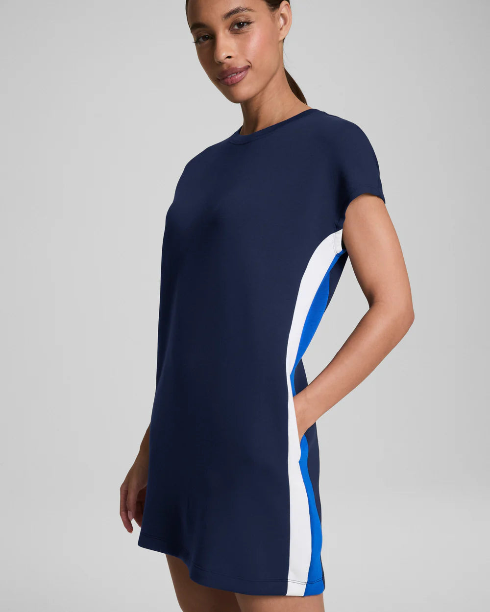 AirEssentials Colorblock Mini T-Shirt Dress in Timeless Navy/Powder/Cerulean