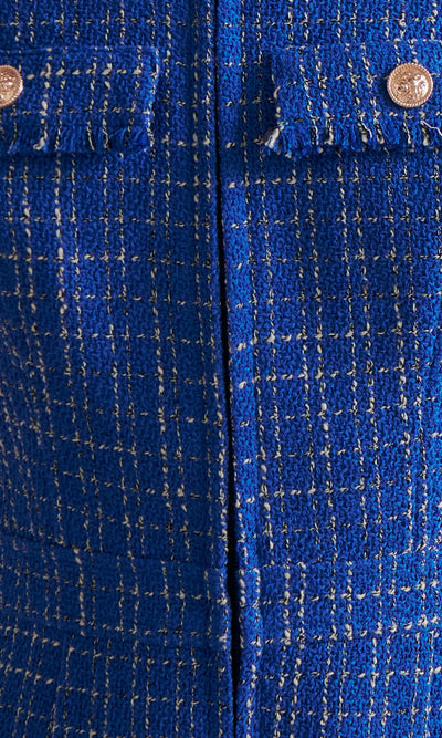 Carra Romper in Blue Tweed