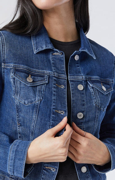 Samantha Denim Jacket in Mid Brushed Feather Blue