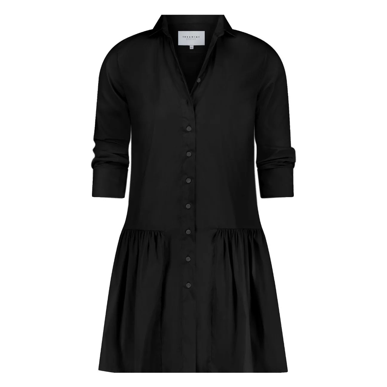 The Drop Waist Shirt Dress in Black
