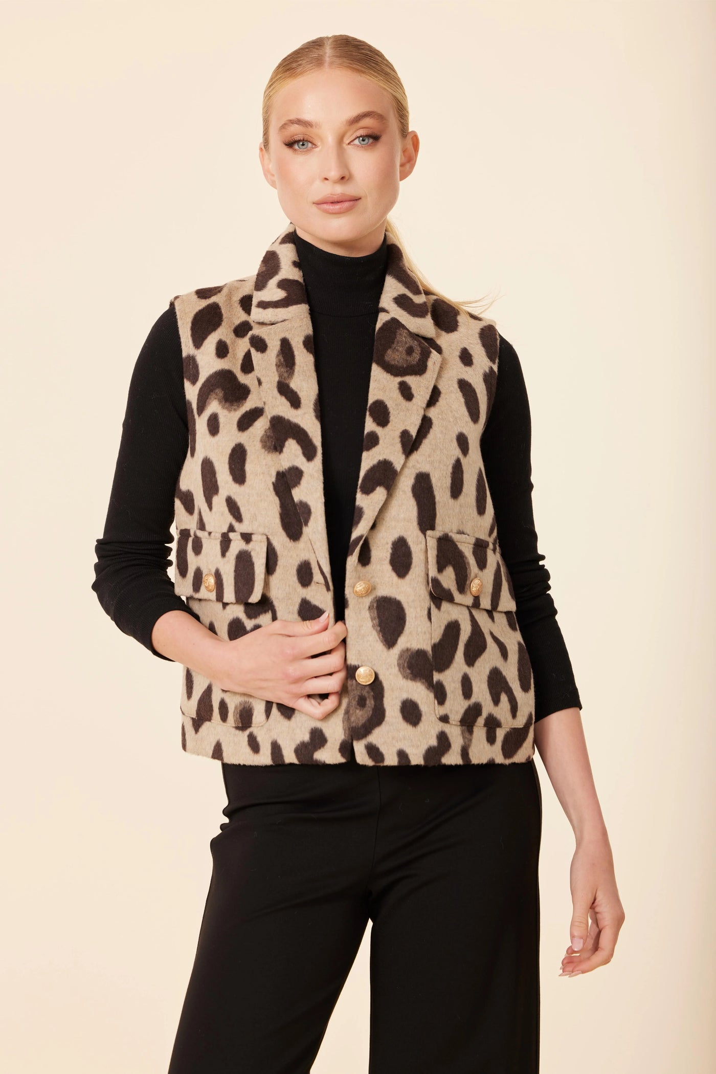 Leopard Vest in Brown Multi