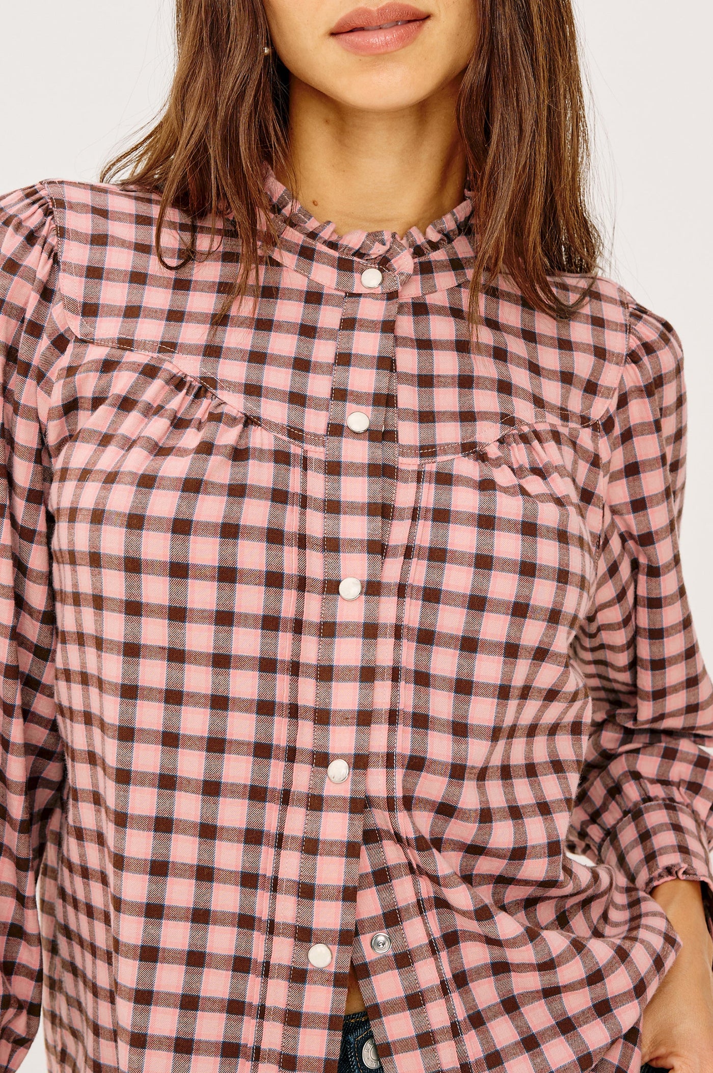 Alanna Shirt in Garnet Rose Cobalt