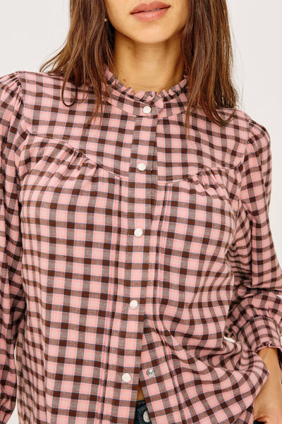 Alanna Shirt in Garnet Rose Cobalt