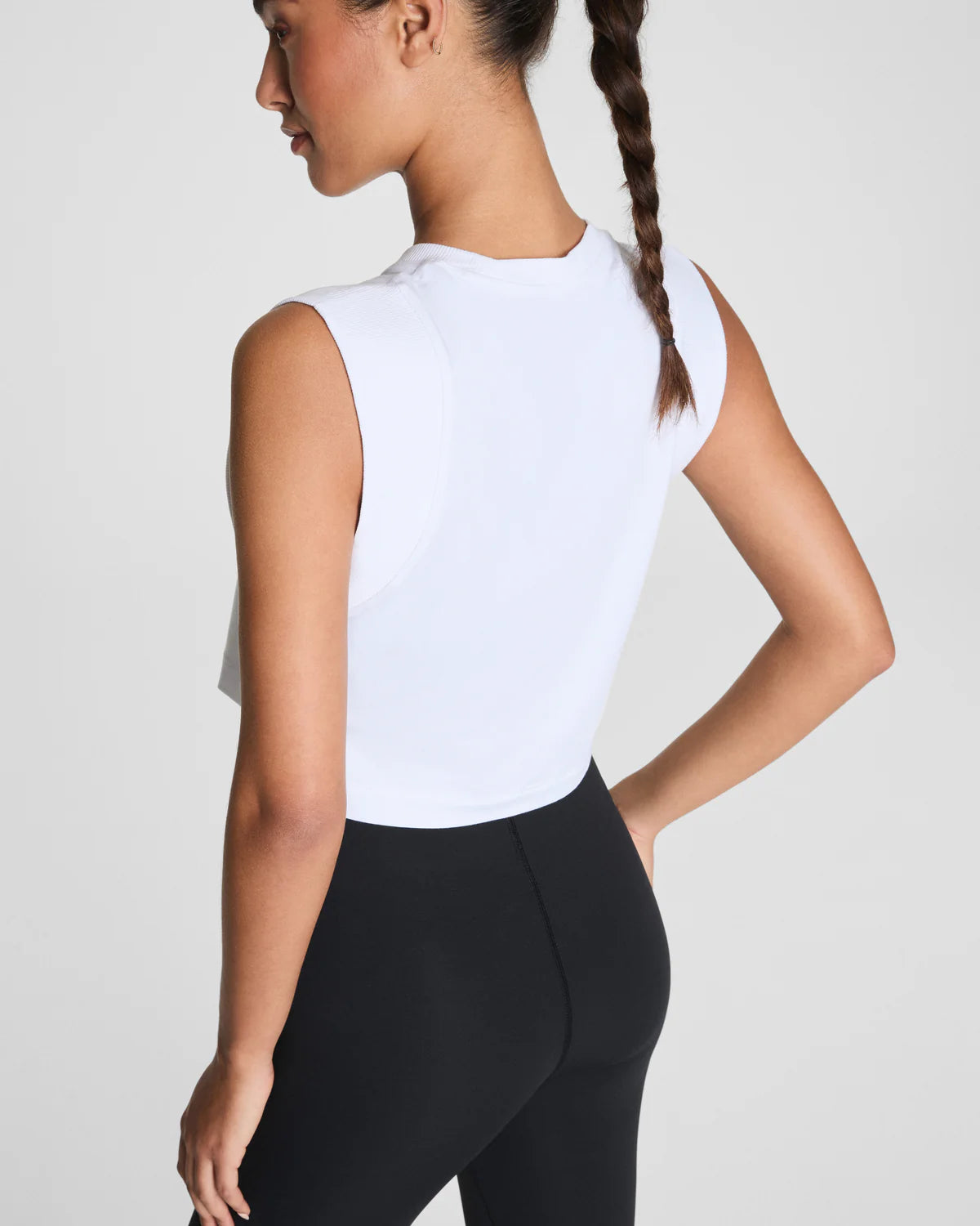 Outpace Cropped Tank in Vivid White