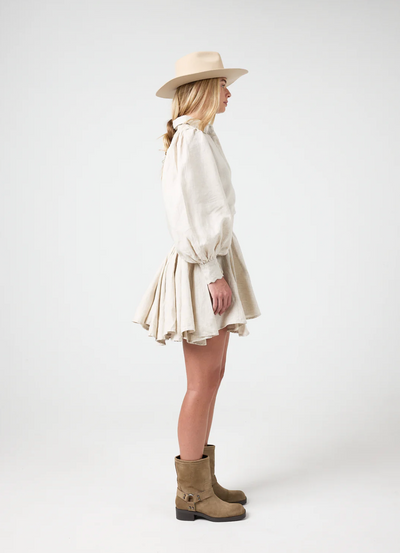 Camille Linen Dress in Natural