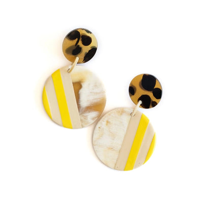 Sunflower Circle Earrings in Multi