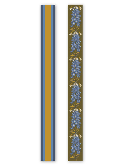 Hand-Stitched Silk Scarfette in Bluebonnet