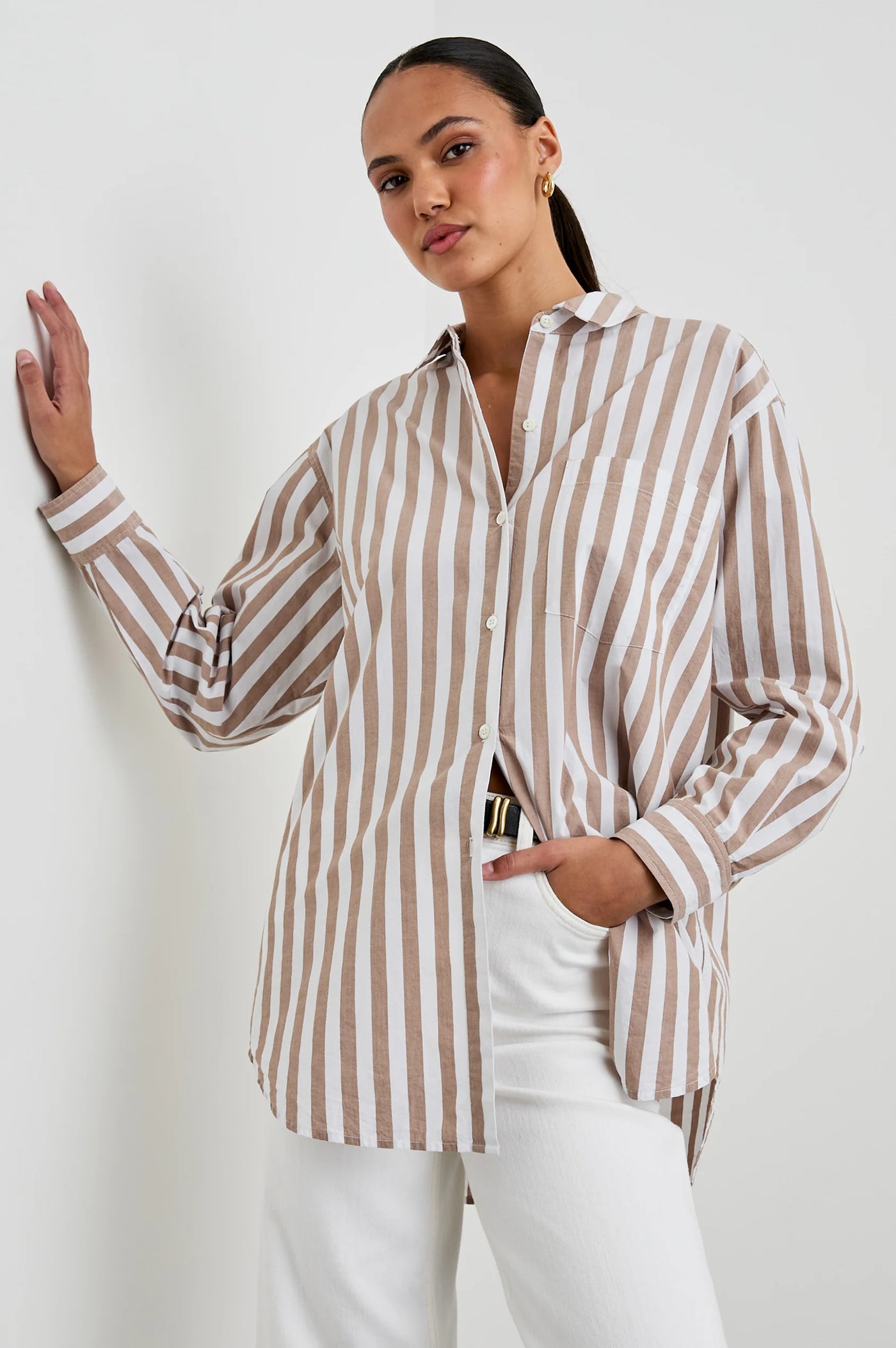 Elsa Shirt in Russet White Stripe