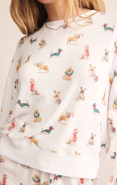 Cozy Up Pup Top in White