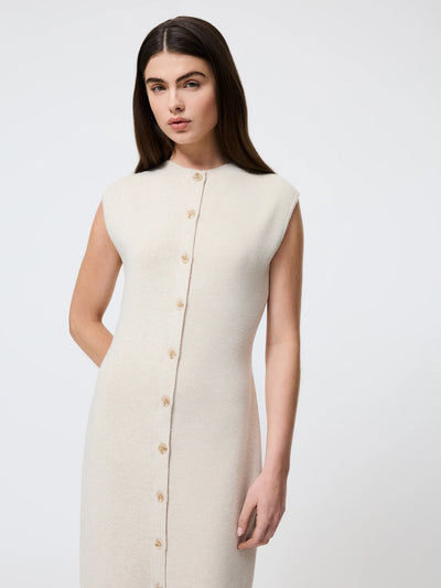 Marley Knit Button Down Midi Dress in Oatmeal Mel