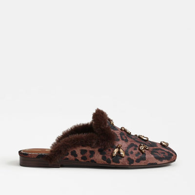 Tillie Cozy Mule in Leopard Print