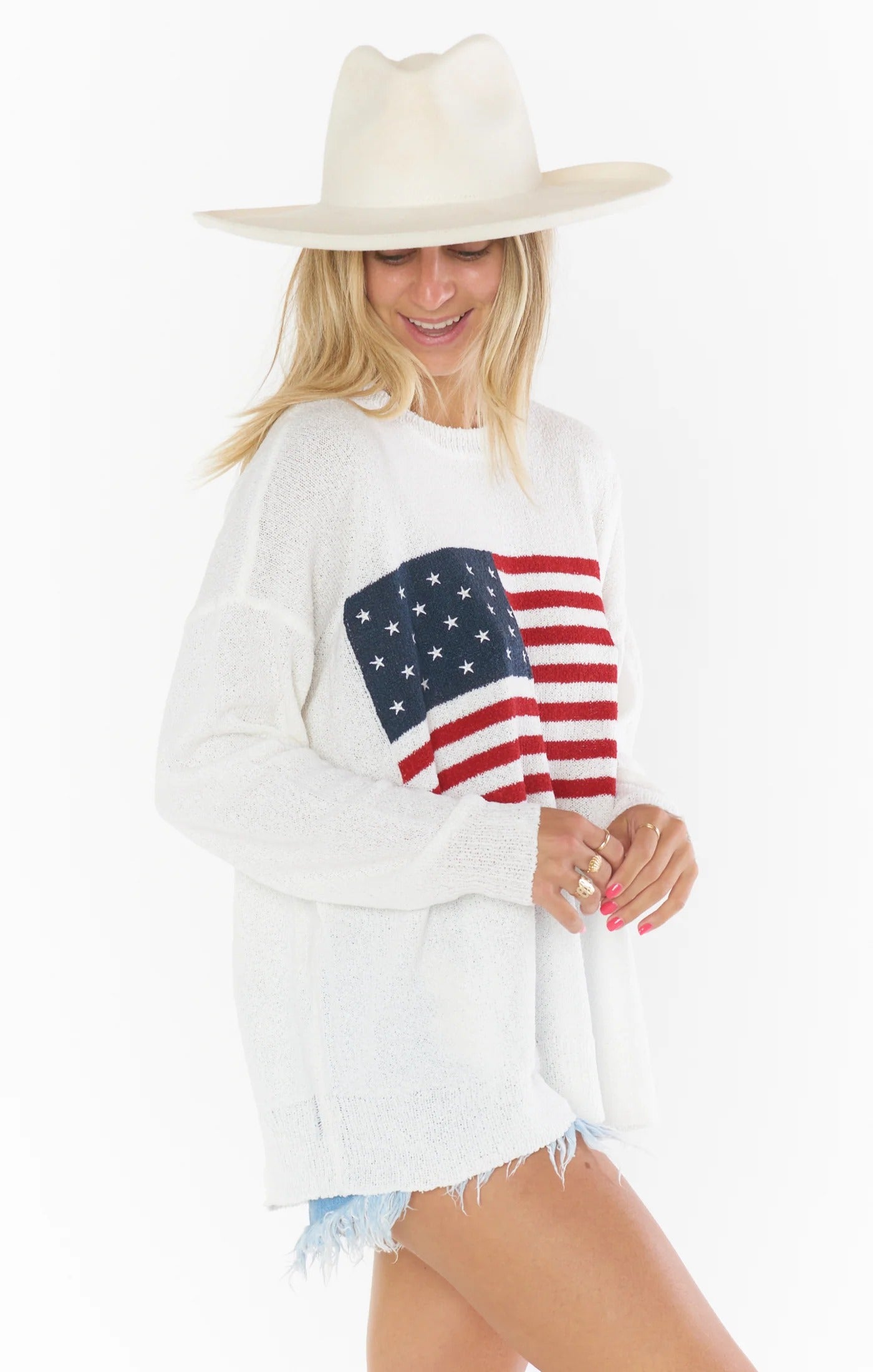 Woodsy Sweater in American Flag Knit