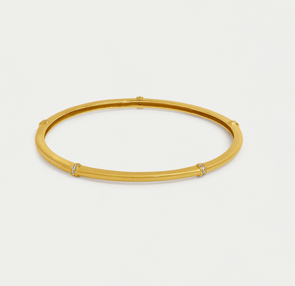 Colette Bangle Bracelet in White Topaz/Gold