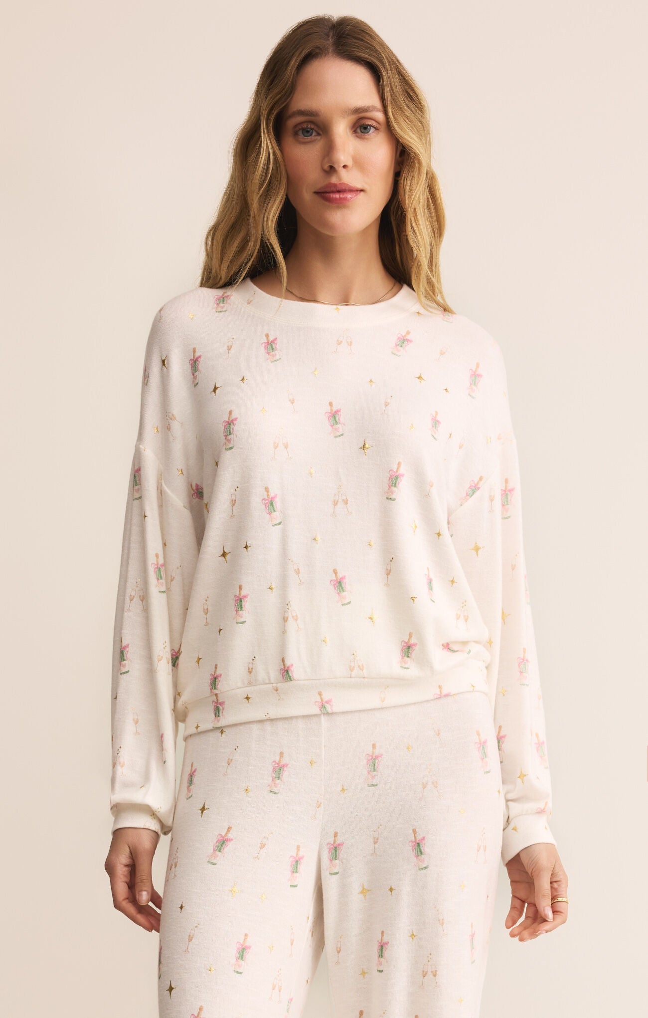 Champs Long Sleeve Top in Vanilla Ice