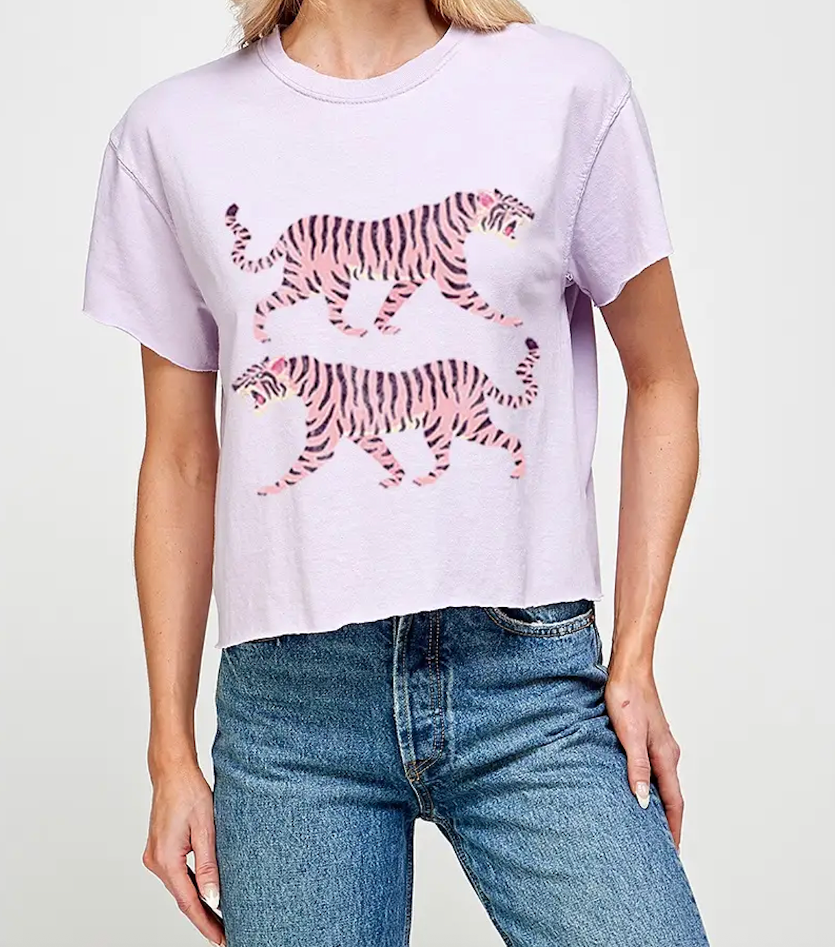 Tigers Vintage Crop Tee in Orchid