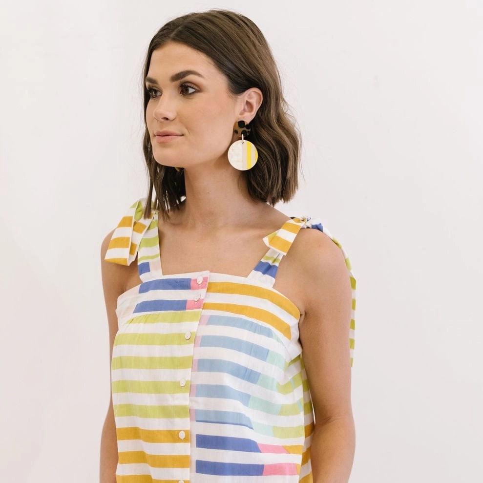 Sunflower Circle Earrings in Multi