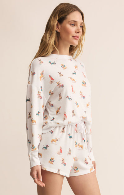 Cozy Up Pup Top in White