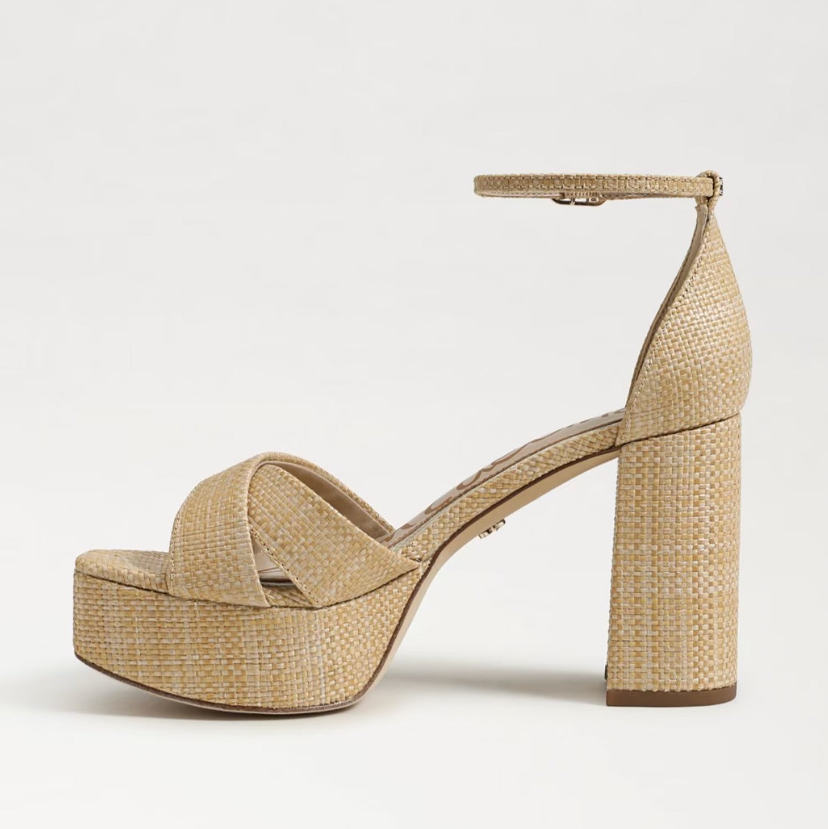 Jullian Platform Heel in Bleached Beachwood Weave