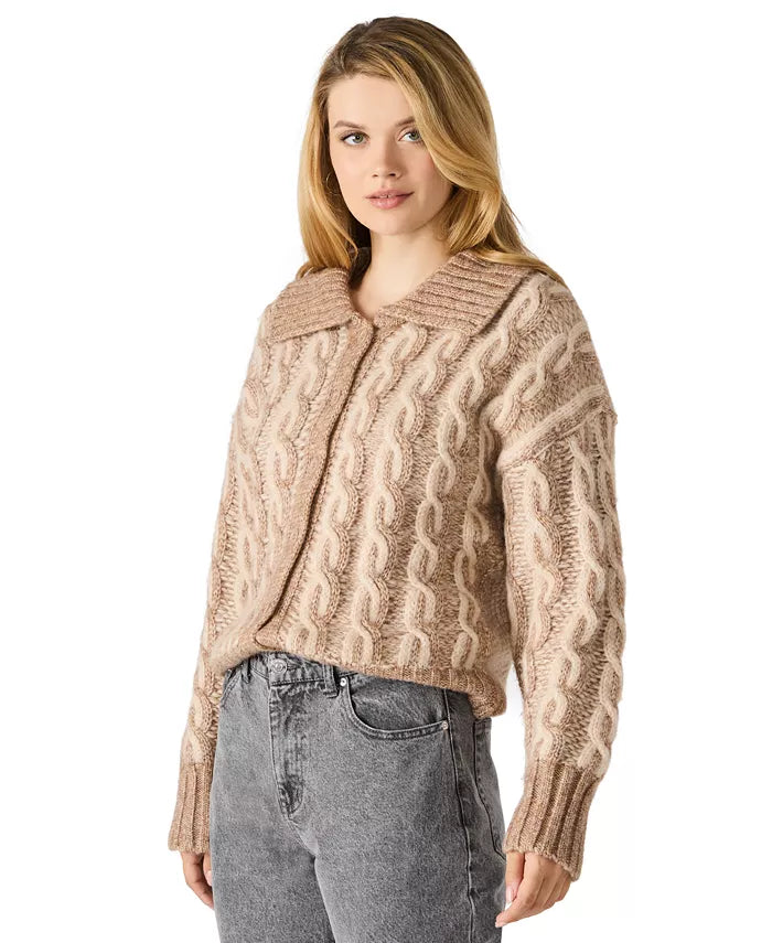Michaella Cable Cardigan in Mocha Heat