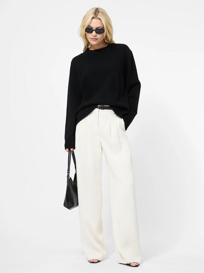 Emilia Knit Boyfriend Sweater in Black
