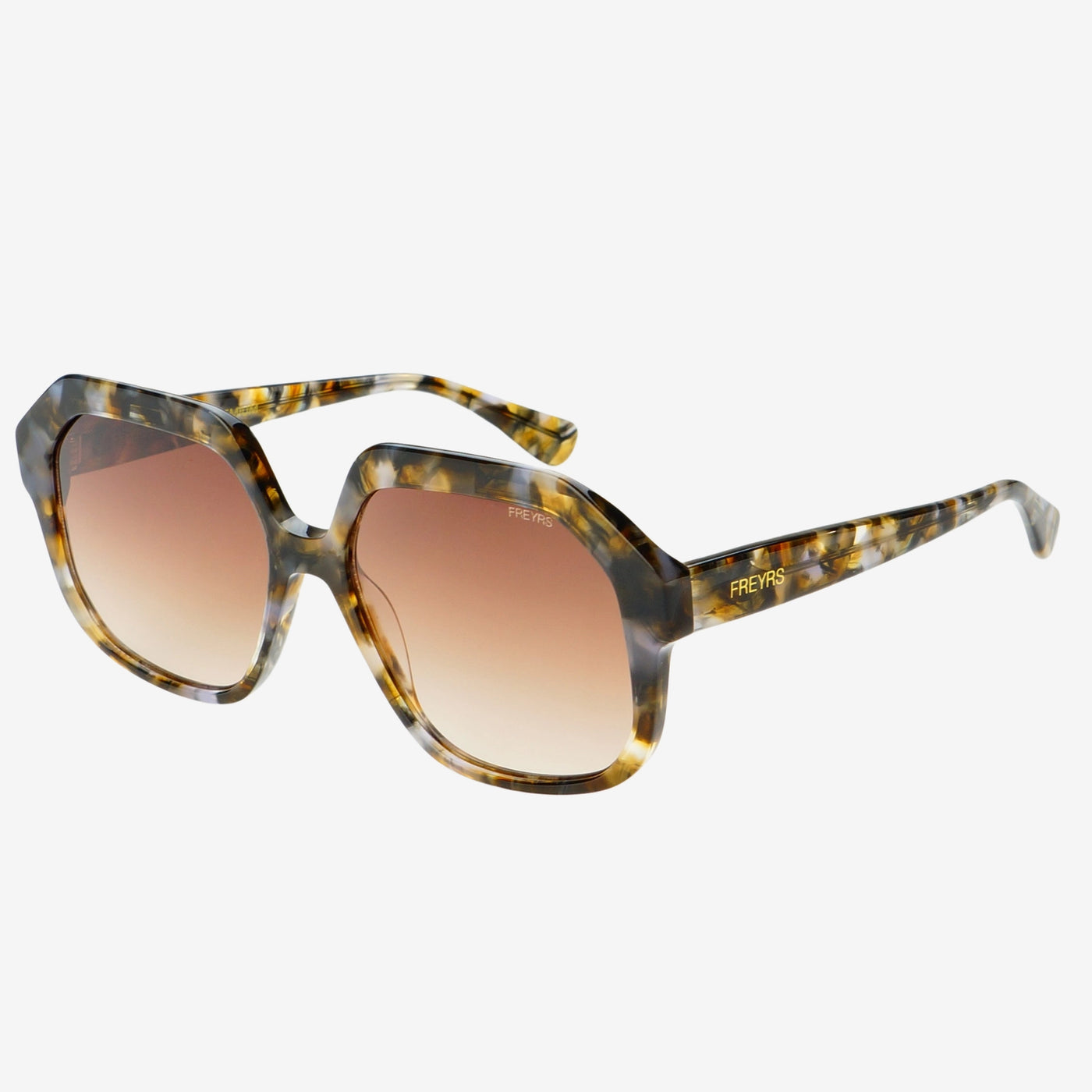 Stella Acetate Womens Octagonal Sunglasses in Brown Tortoise