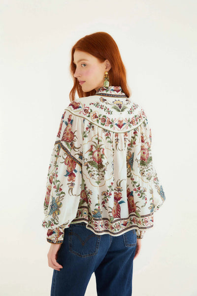 Majestic Hearts Blouse in Cream