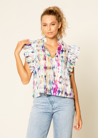 Sophia Top in Blue/Purple Multi