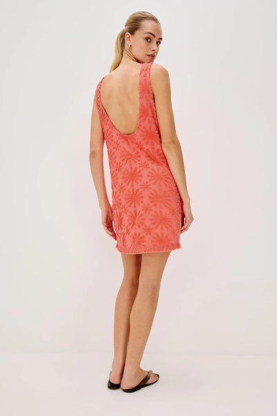 Ginger Dress in Red Sunburst Jacquard
